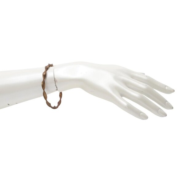 Vintage Bangle Bracelets Brass Mother of Pearl Shell Copper Twist Metal Casual - Picture 3 of 11